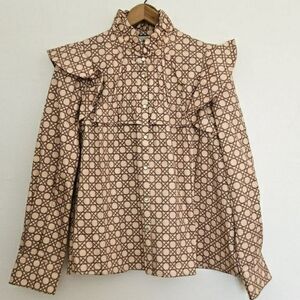 Tuckernuck Patterned Utility Jacket in Brown and Salmon Pink